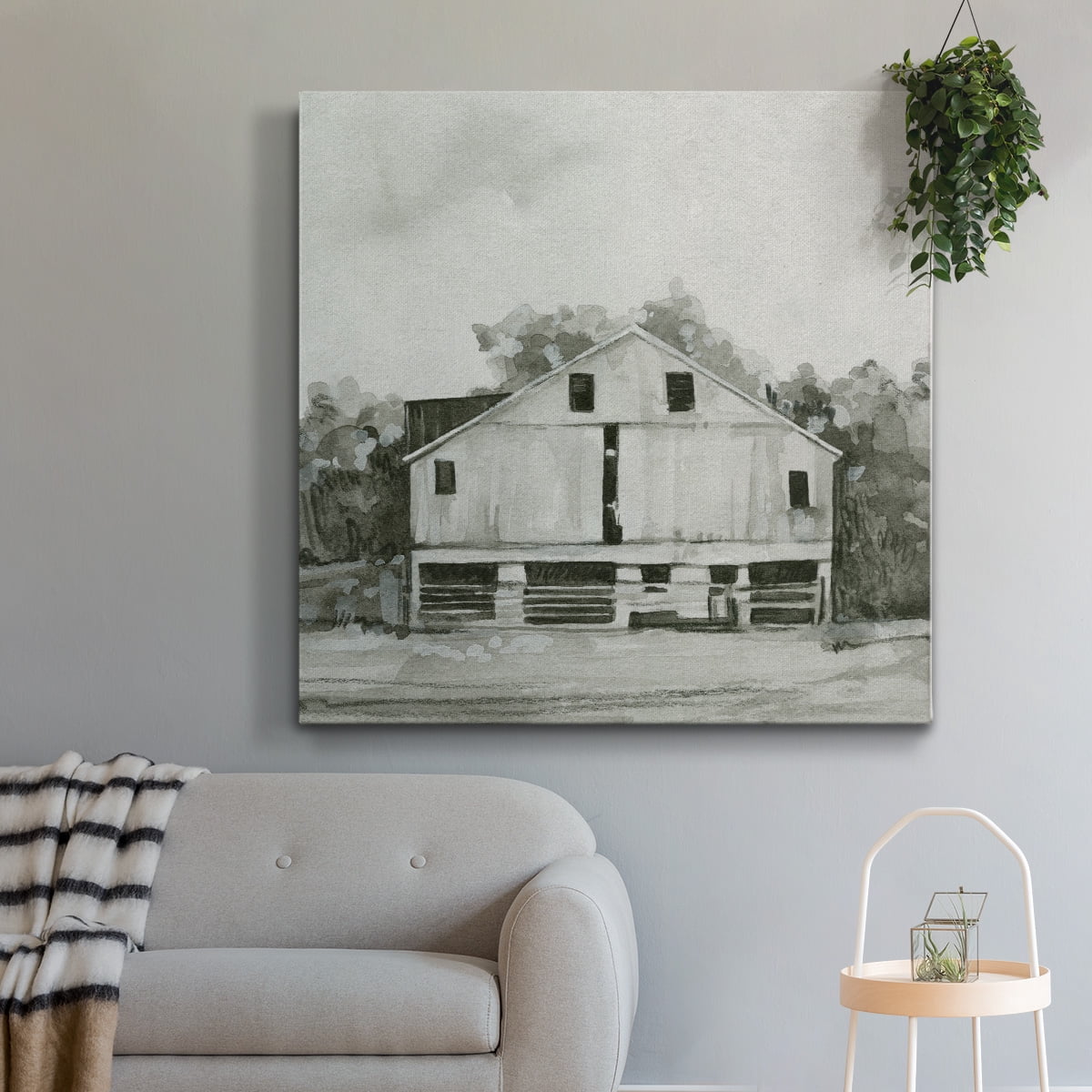 Wexford Home Solemn Barn Sketch I-Premium Gallery Wrapped Canvas, 24" x 24" - Ready to Hang