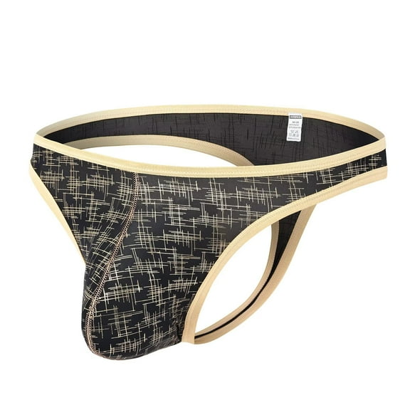 TANBOM Mens Sexy G String Bulge Pouch Breathable Lightweight Thong Underwear Black M