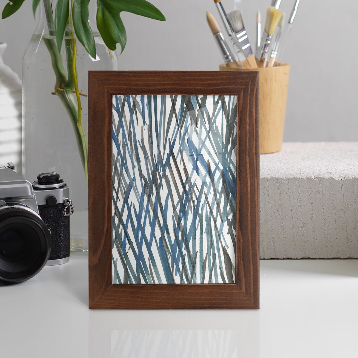 Blue Grass II - Framed Print w/glass - Chestnut