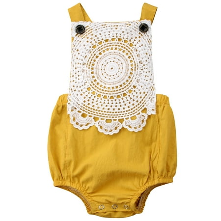 

New Infant Baby Girls Lace Crochet Sleeveless Romper Jumpsuit Outfits