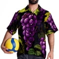 thumbnail image 4 of Grape Men's Button Down Casual Hawaiian Print Short Sleeve Summer Beach Shirt, 4 of 6