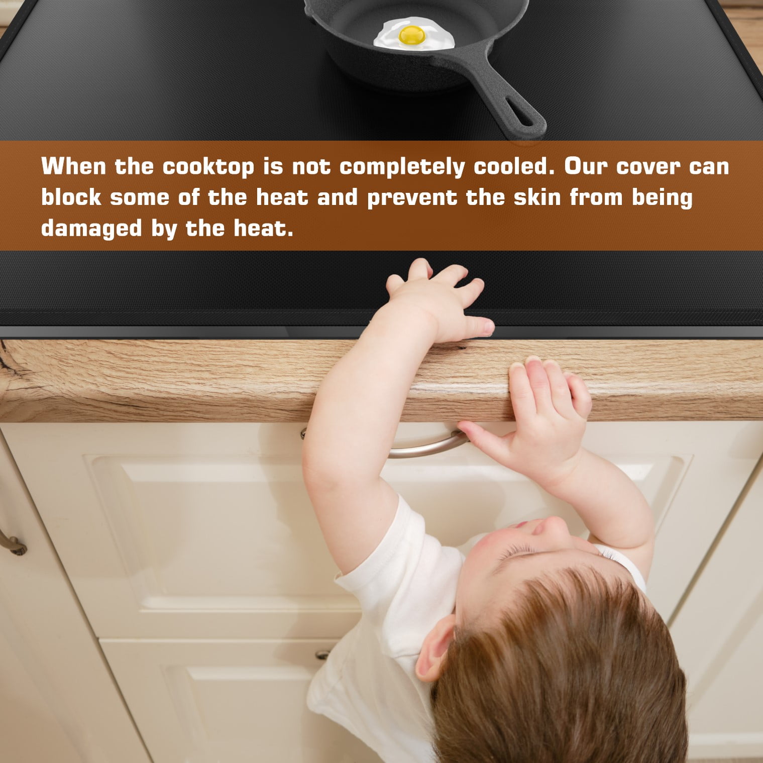 Empava 36x20 Inch Silicone Electric Range Protector Mat - Heat-Resistant Induction Cooktop Cover