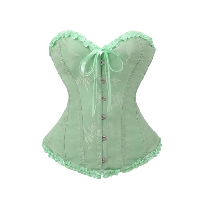 Roncen Corset à Lacets pour Femmes, à Armatures, Floral, Overbust, Lingerie Bustier, Gaine, Haut