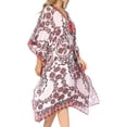 thumbnail image 4 of Sakkas Kristy Long Tall Lightweight Caftan Dress / Cover Up With V-Neck Jewels - 17133-WhiteRed - One Size, 4 of 5