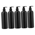 thumbnail image 4 of HONMEET 5Pcs Refillable Shampoo Dispenser Bottles Black Plastic for Bathroom Countertop, 4 of 8