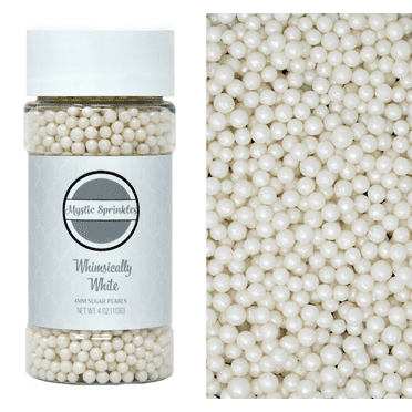 Mystic Sprinkles Solid Color Nonpareils | 3.8oz Bottle Of Wonderfully White Sprinkles For Baking & Decorating