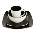 thumbnail image 2 of Gibson Soho Lounge Square Glazed 16 Piece Stoneware Set, Black and White, 2 of 6