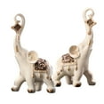 thumbnail image 4 of 2Pcs Elephant Statues Resin Animals Sculpture for Tabletop Living Room Decor, 4 of 8