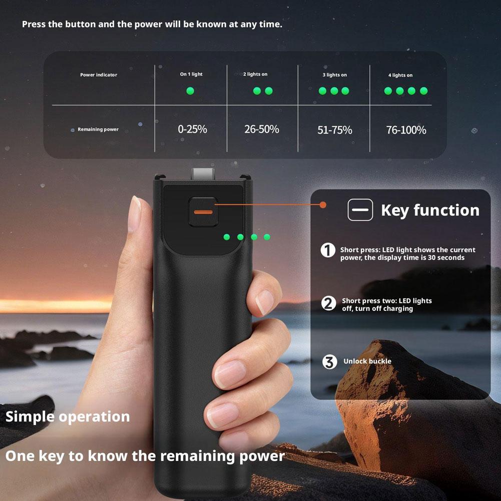 5000mAh Battery Handle Fast Charging Power Bank for Osmo Pocket 3, Portable Handheld Design for Extended Use