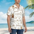 thumbnail image 3 of Balery Coffee Camisas hawaianas de manga corta para hombre, camisas playeras de corte holgado, camisas de vacaciones con botones,XX-Large, 3 of 7