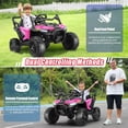thumbnail image 7 of Funcid 12 Volt Ride on Toys with Remote Control, off-Road Ride on Cars for Kids, Ride on UTV w/ Bluetooth, Power Display, Volume Knob, Max Speed 3.1 MPH, Age 3-6, 2*100W Motors, Seat Belts, Red, 7 of 7