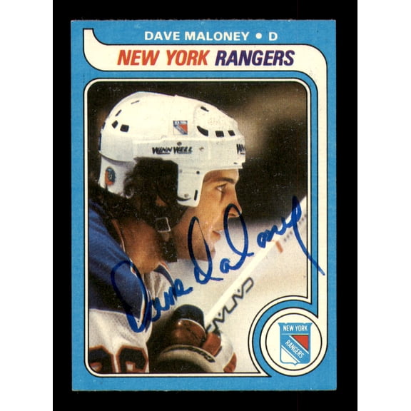 Dave Maloney Autographed 1979-80 Topps Card #159 New York Rangers SKU #251324