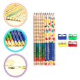 thumbnail image 2 of Set 1 Conjuntos de varillas gruesas de lápiz de madera con kits de sacapuntas para colorear dibujar bocetos, 2 of 5