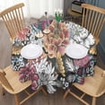thumbnail image 3 of Pioneer Flower Floral Print Pattern Round Tablecloth 60"x60",Wrinkle Wipeable Table Cloth for Kitchen Dining Room Picnic Patio Party, 3 of 6