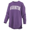 thumbnail image 2 of Women's Pressbox  Purple Washington Huskies Melange Poncho Vintage Fleece Long Sleeve Pullover Sweatshirt, 2 of 3