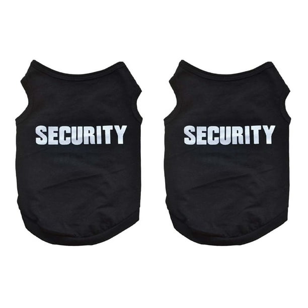 2X Ropa de Invierno para Mascotas Camiseta Chaleco de Gato Perro Perrito Abrigo Vestido Suéter Atuendo "Security", Negro L