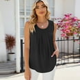 thumbnail image 5 of XBASW Women's Chiffon Tank Tops Summer Tunic Sleeveless Blouse Loose Casual Work Shirts for Womens S-2XL, 5 of 12
