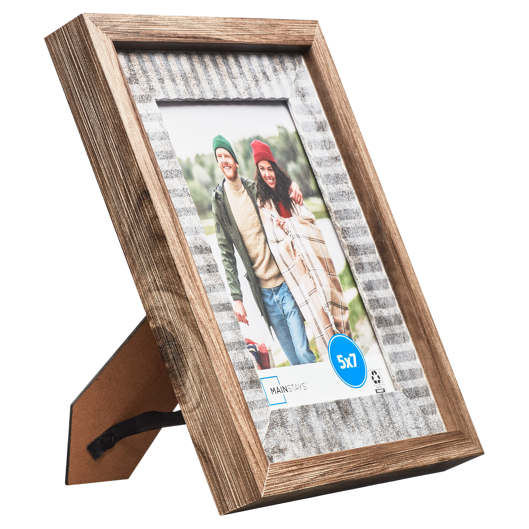(2 pack) Mainstays 5 x 7 Picture Frame, Rustic Gray Farmhouse Tabletop or Wall Frame