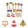 thumbnail image 4 of SHISUYAN 30 Pcs Mini Panneaux de Signalisation Jouets de Clôtures pour Enfants avec Autocollants, 4 of 9