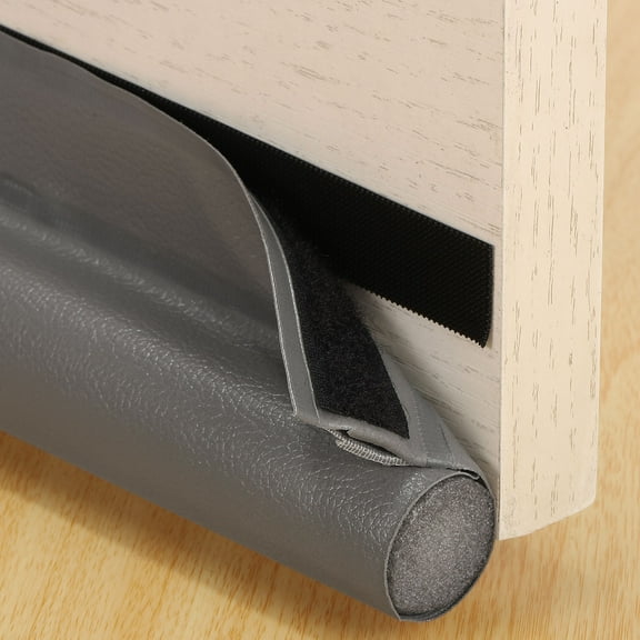 37" Door Draft Stopper, Adjustable One-Sided Under Door Draft Blocker, Gray