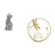 thumbnail image 5 of Estatua de gato, figura de escritorio, escultura de bola de cristal, decoración de hierro, material de resina, adorno creativo con diseño artístico, a, 5 of 8