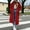 Red, variant on Josdec Women Full Zip Long Maxi Hooded Cardigan, Oversized Cuffed Sleeve Fleece Jacket with Side Pockets, Solid Warm Fall Winter Casual Outerwear S-XXXL
