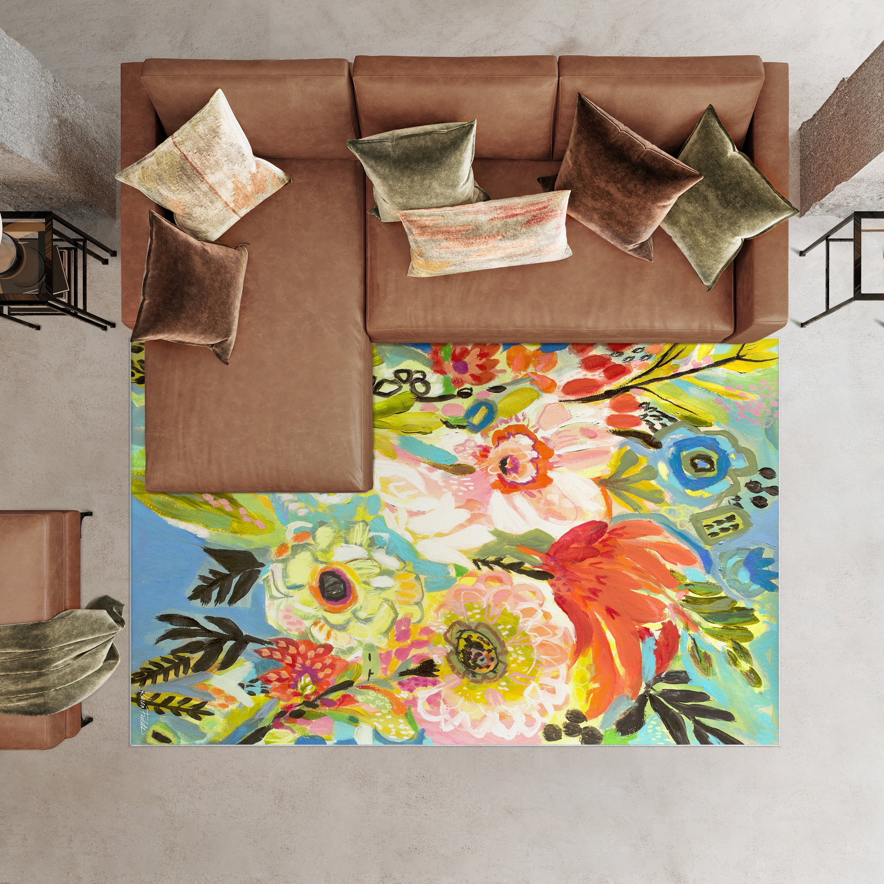 Secret Garden Floral III Washable Art Area Rug size 8'x10', Power-loomed, Heavenly Softness with Non-Slipping Backing