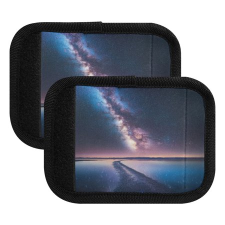 Wobogo Milky Way Galaxy Luggage Handle Wrap 2Pcs Suitcase Identifier Travel Accessories Affordable Durable Concealed Tag For Airport Leaf