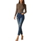 thumbnail image 2 of Suéter casual de manga larga con cuello alto y fruncido en la parte delantera para mujeres Inspire Chic, color marrón, 2 of 6