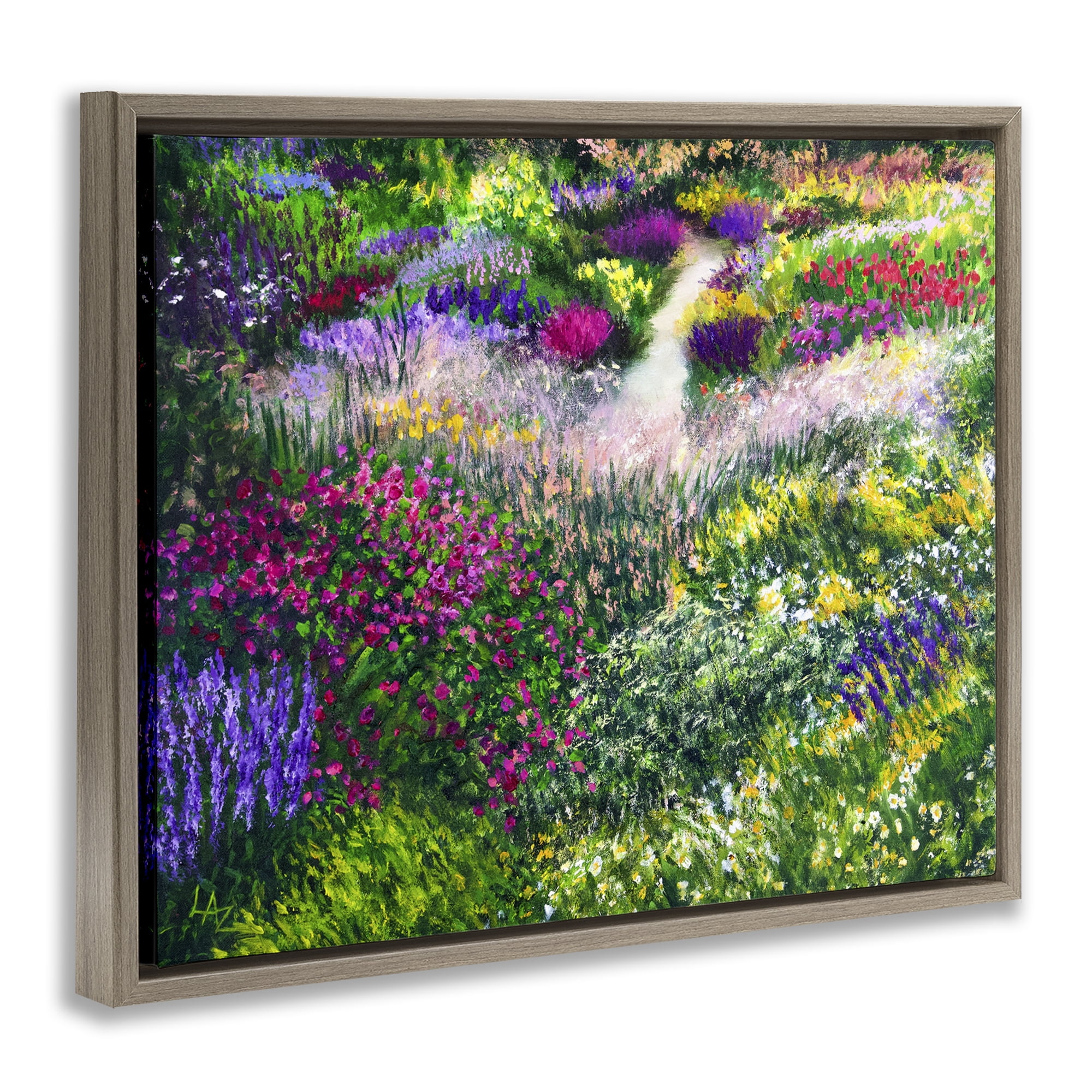 Stupell Industries Breath Of Spring Meadow Brown Framed Floater Canvas Wall Art, design by Lee Ann Zirbes