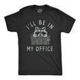 thumbnail image 1 of Mens Ill Be In My Office T Shirt Funny Raccoon Garbage Trash Can Tee for Guys (Heather Black - OFFICE) - M, 1 of 3