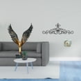thumbnail image 2 of Escultura De Resina Alada Con Pergamino, Arte De Pared De Metal, Adorno De Feng Shui, Placa Decorativa Floral Para Patio, Interior, Exterior, Porche, Valla, Decoración, 2 of 8