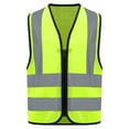 thumbnail image 3 of inhzoy Kids High Visibility Safety Vest Zipper Reflective Strips  Children Waistcoat B Fluorescent Yellow 7-10, 3 of 8