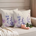 thumbnail image 2 of Floral Lavender Outdoor Waterproof Pillow Covers, Spring Wildflower Print Idyllic Spring Decorative Square Throw Pillowcase Sofa Cushion Sham for Patio/Couch/Chair, 24"x24" 2 Pack, 2 of 8