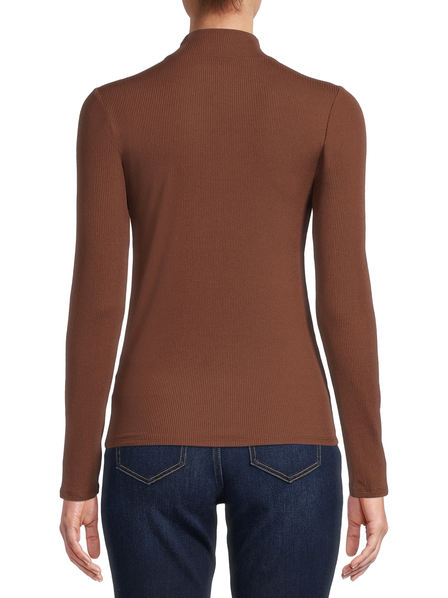 No Boundaries Women's Juniors Long Sleeve Mock Neck Top, Sizes XS-3XL