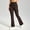 Brown, variant on MASKERT Women's Fleece Lined Flare Pants, High Waisted Stretch Casual Pants, Water Resistant Warm Pants with 4 Pockets for Outdoor Travel and Daily Wear