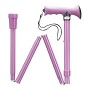 Walking Cane Rubber Overmold Ergonomic Grip Folding Cane Aluminum Adjustable Walking Cane Dark Pink