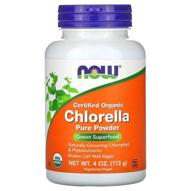 NOW FOODS CLORELA ORGÁNICA PURA EN POLVO 113G (4 OZ)