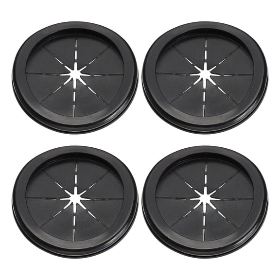 Uxcell Rubber Grommet 2-1/16", Round Rubber Hole Plugs Firewall Plug Grommet Wire Cable Protection, Black 4 Pcs