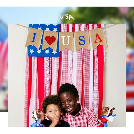 

Ozmmyan USA Independence Day Banner Festival Layout Outdoor Interior Ceiling Decoration Home Decor Gift on Clearance