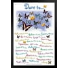 Dare To... Motivational Butterfly Poster Vintage Poster Prints Butterflies in Flight Wall Decor Butterfly Illustrations Insect Art Black Wood Framed Art Poster 14x20