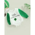 thumbnail image 2 of Newborn Baby Girl Boy St Patricks Day Outfit Little Lucky Charm Romper Sweatshirt Onesie Bodysuit Infant Jumpsuit, 2 of 6