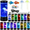 thumbnail image 6 of Artificial Fish Aquarium Lamp Lava Night Light, LED Bubble Fish Lava Lamp for Home Office Decor, Battery and USB Powered Mini Bubble Lamp with Remote Control, 6 of 7
