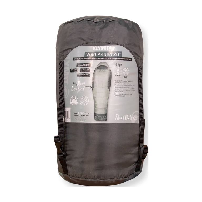 Klymit Wild Aspen 20 Degree Mummy Sleeping Bag, 3-Season