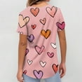 thumbnail image 5 of Valentines Scrubs Top for Women Plus Size Loose V Neck Cute Love Heart Printed Scrub Shirts Casual Short Sleeve Scrubs Medical Nurse Workwear Nursing Uniform with Pockets Pink M, 5 of 5