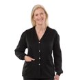 thumbnail image 1 of Silverts Women Fleece Cardigan Open Back Sweater, M, Black, 1 of 2