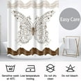 thumbnail image 6 of Boho Butterfly Shower Curtain,Brown and White Shower Curtains Set for Bathroom,Modern Minimalist Abstract Art Bath Curtain with 12 Hooks 72x72in,Waterproof Fabric, 6 of 6