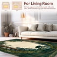 thumbnail image 2 of ODIKA 4'x6' Machine Washable Non-Slip Area Rug, Retreat Circular With Wilderness Scene and Bear Artwork High Traffic Rug, Green, 138353, 2 of 7