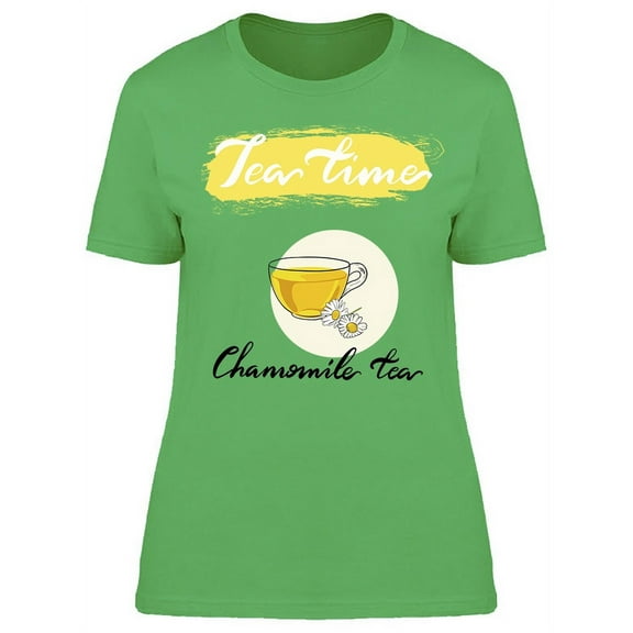 Tea Time Chamomile Design T-Shirt Women -Image by Shutterstock, Female Large