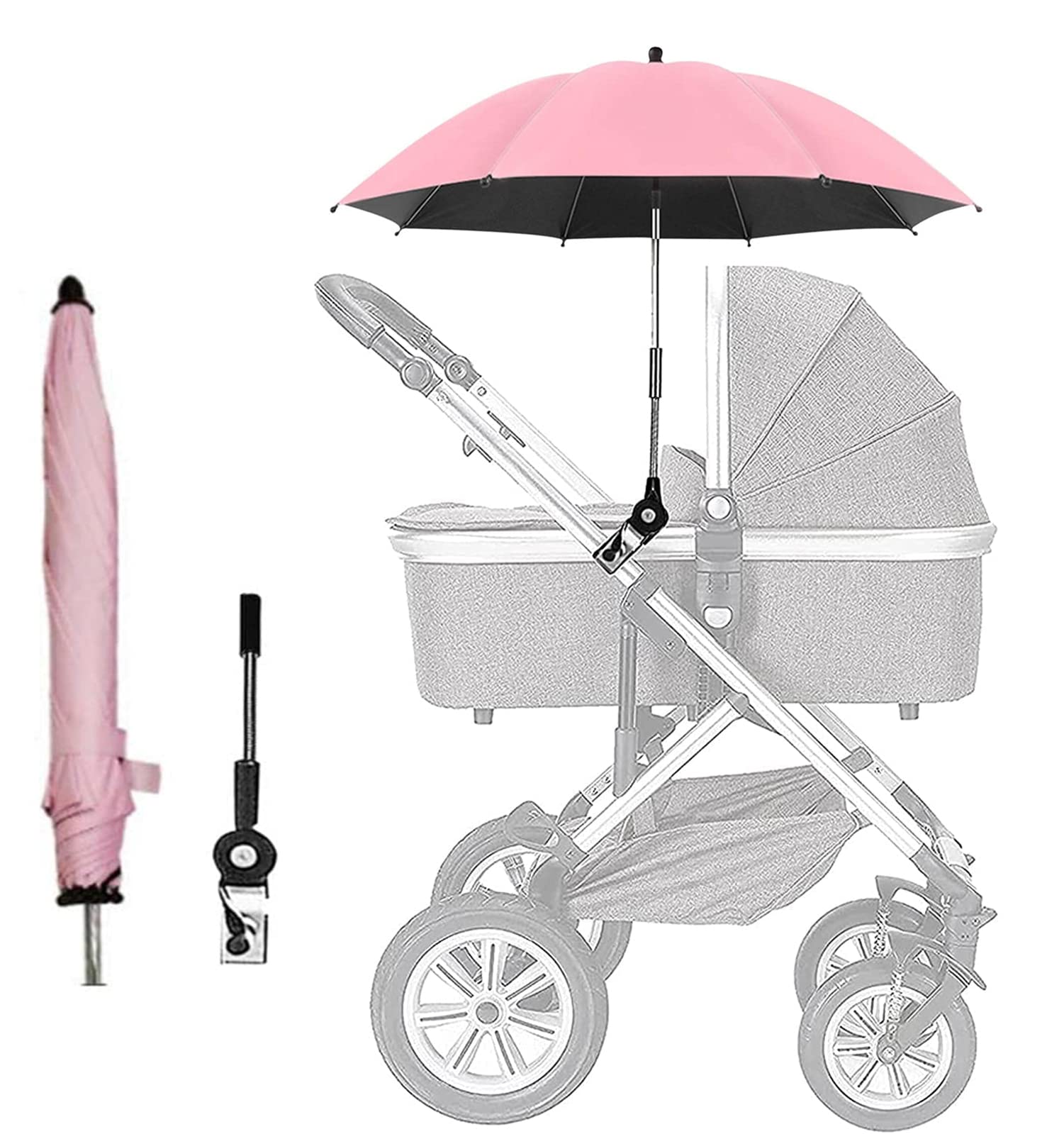 Baby Stroller Parasol, Universal Umbrella with Clamp, 360 Degree